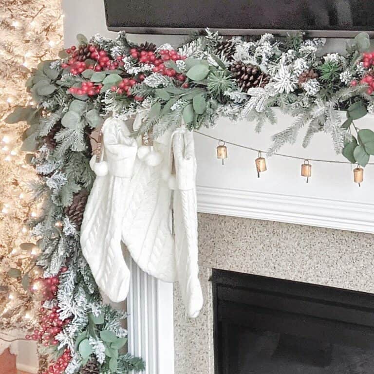 Red Holly Berries Christmas Garland Mantel