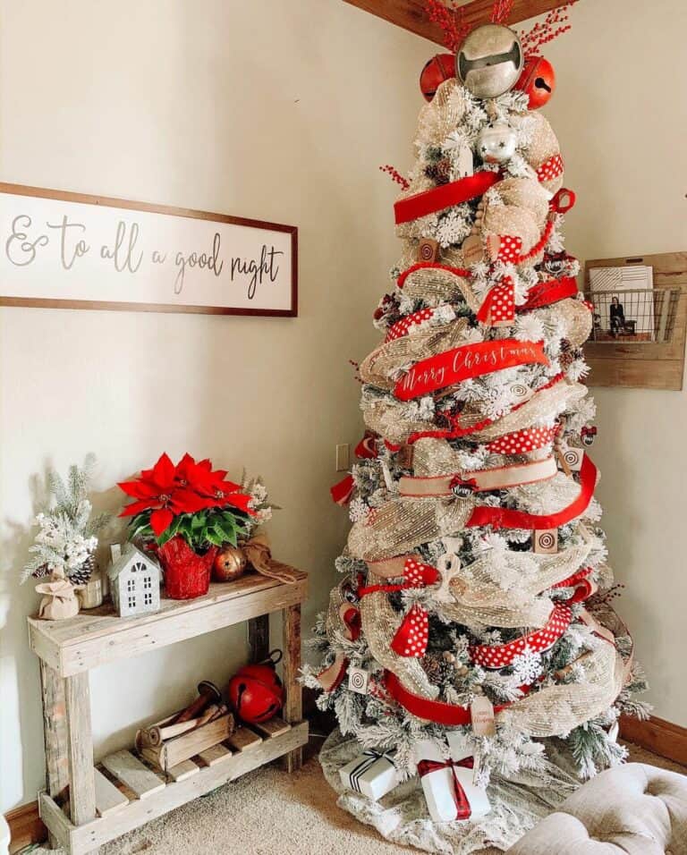 Red Polka Dot and Burlap Ribbon Garlands