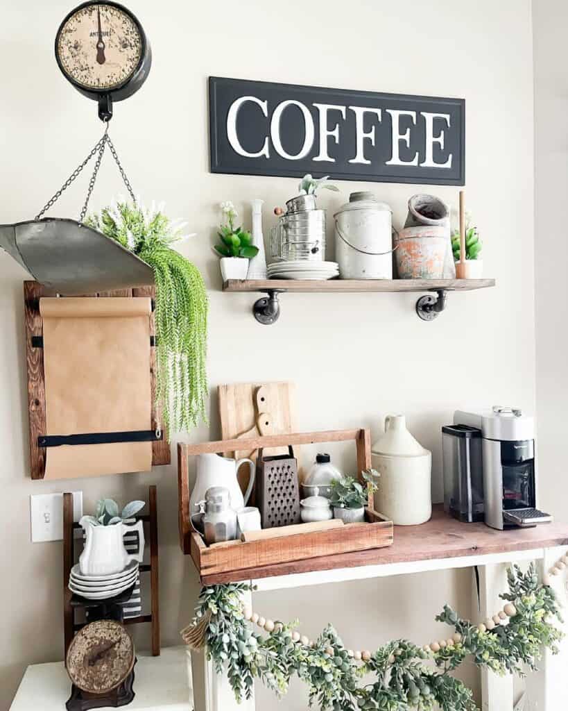 Repurposed Wood Farmhouse Coffee Bar