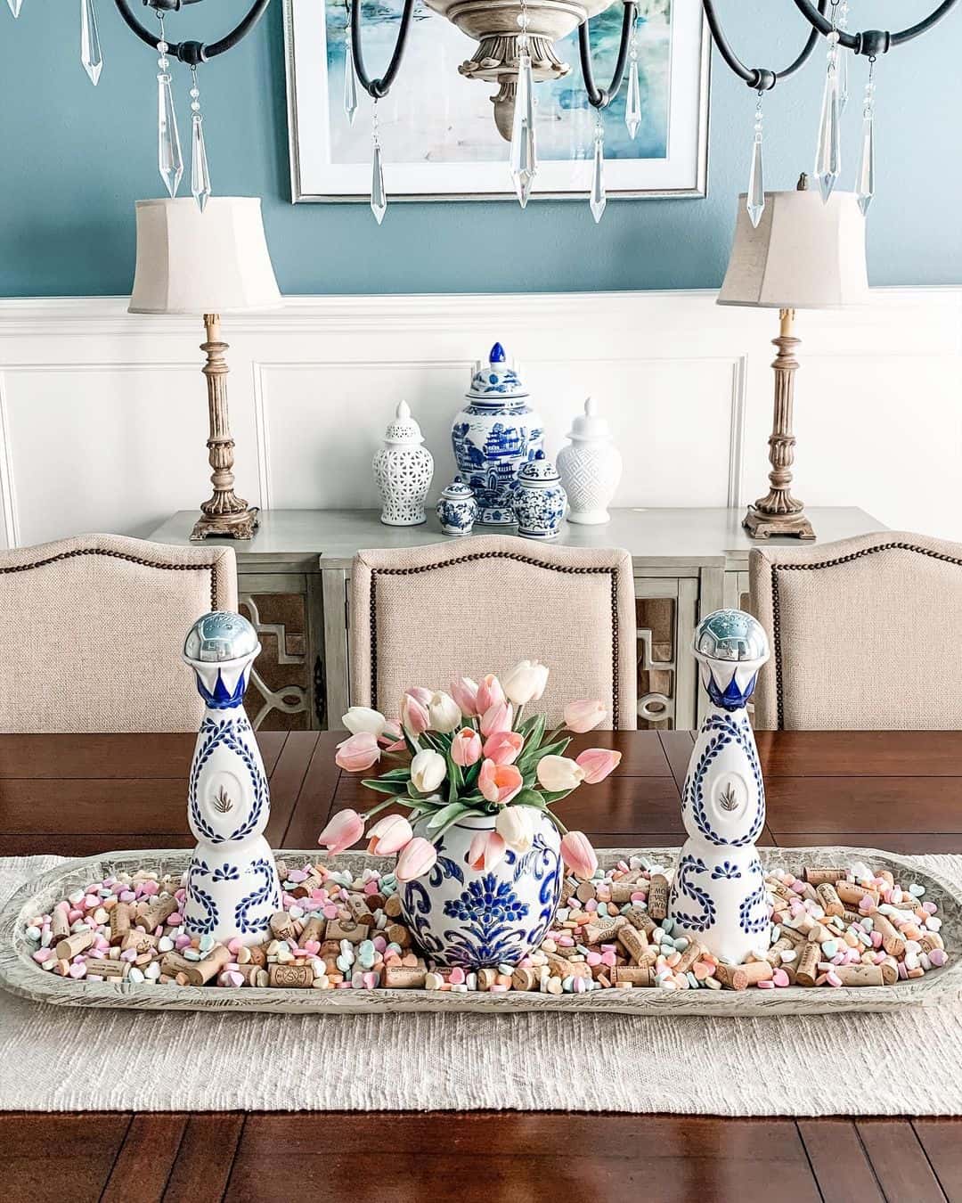 Romantic Blue and White Dining Room D??cor Soul & Lane