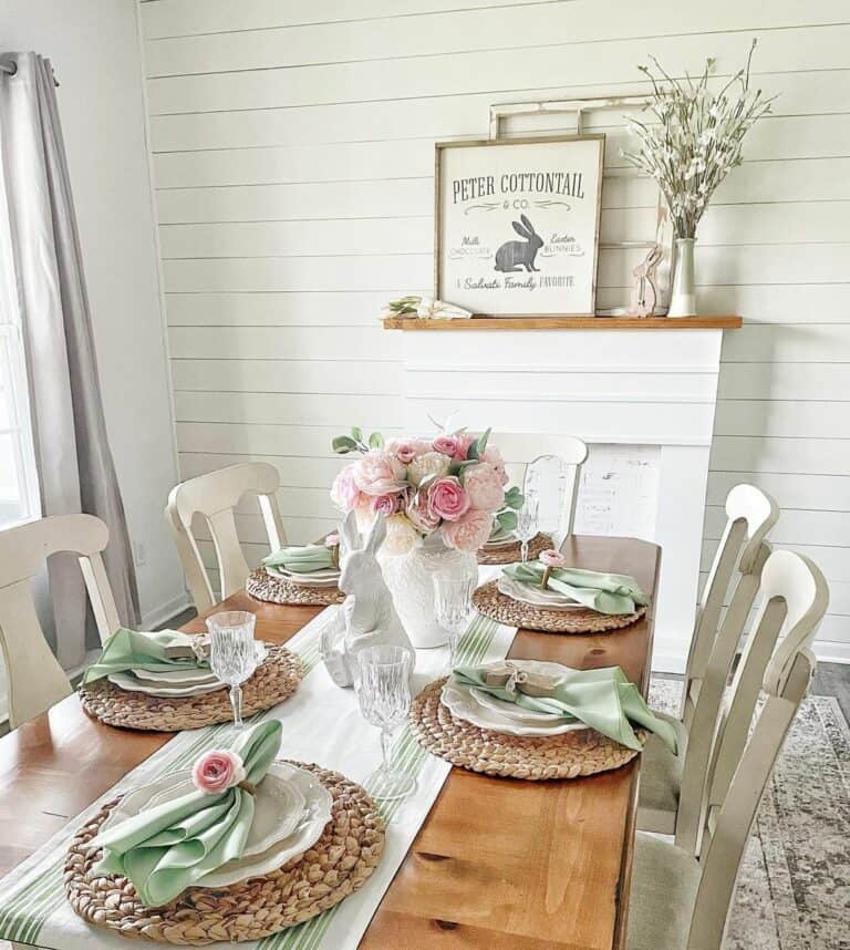 Romantic Floral Dining Room Centerpiece