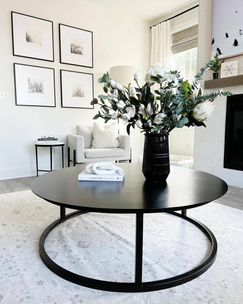 Round Black Living Room Coffee Table