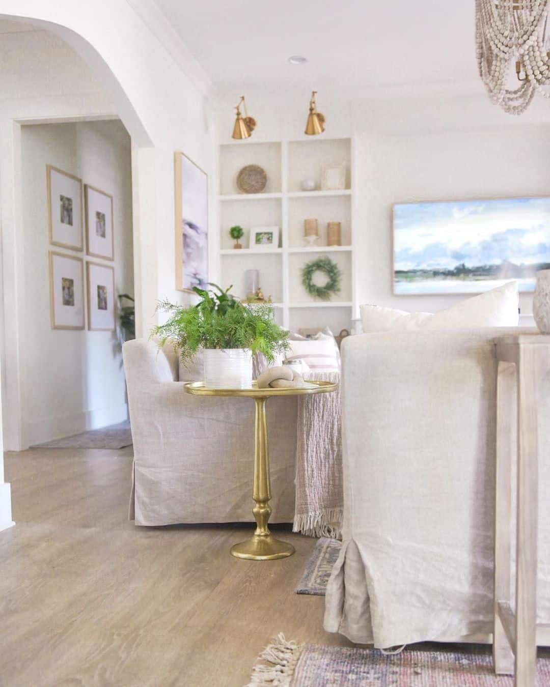 Round Gold End Table for Living Room Soul & Lane