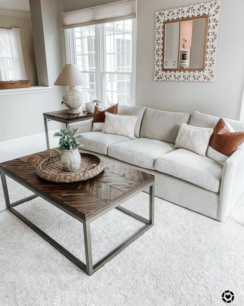 Round Wicker Coffee Table Tray