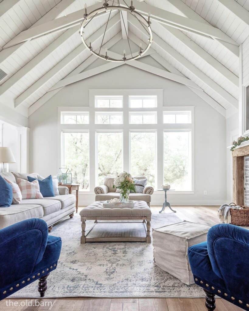 Royal Blue and Gray Living Room