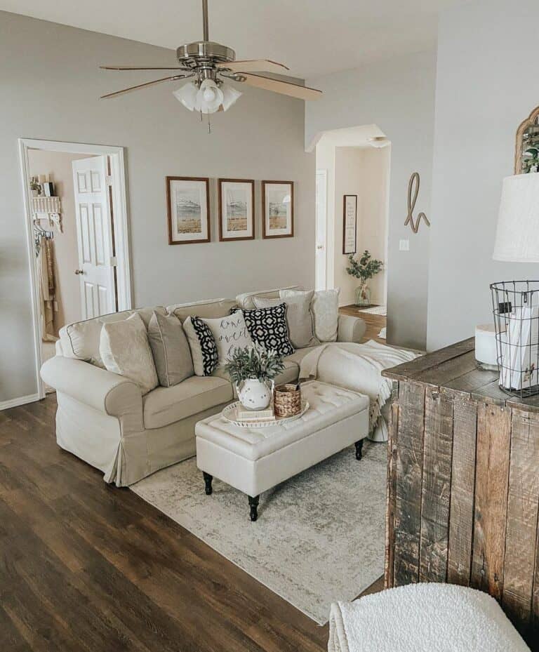 Rustic Accent Piece Paired With Wood Flooring