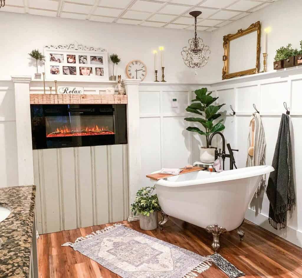 Rustic Bathroom With a Freestanding Tub