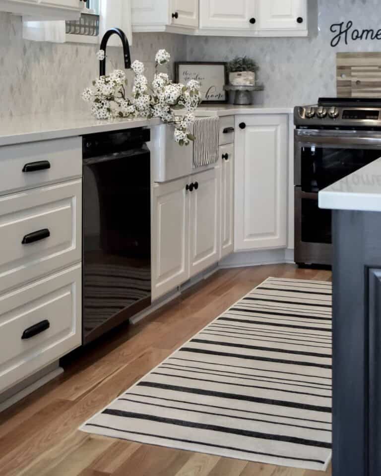 Rustic Charm in White Farmhouse Kitchen