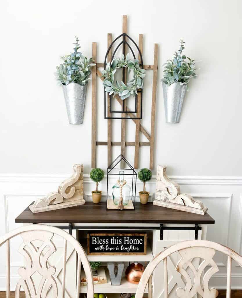 Rustic Console Table with Rustic Accents