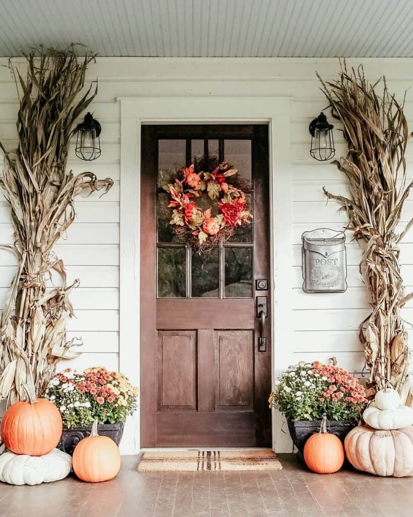 Rustic Farmhouse Door with Fall Accents