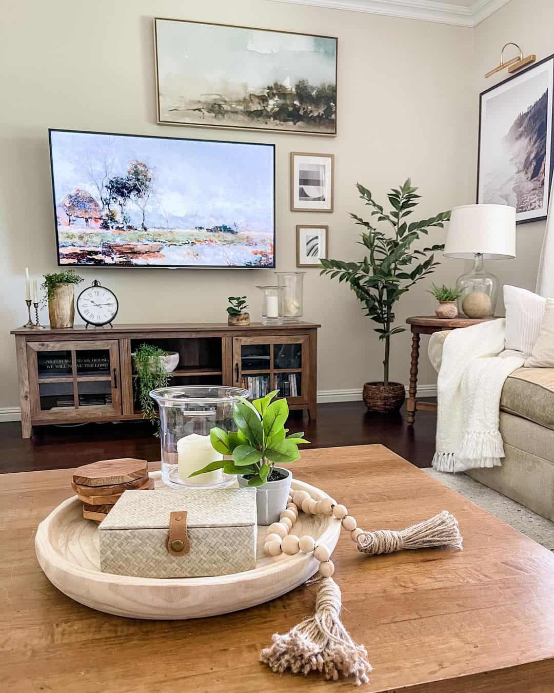 Rustic Farmhouse Living Room With TV - Soul & Lane