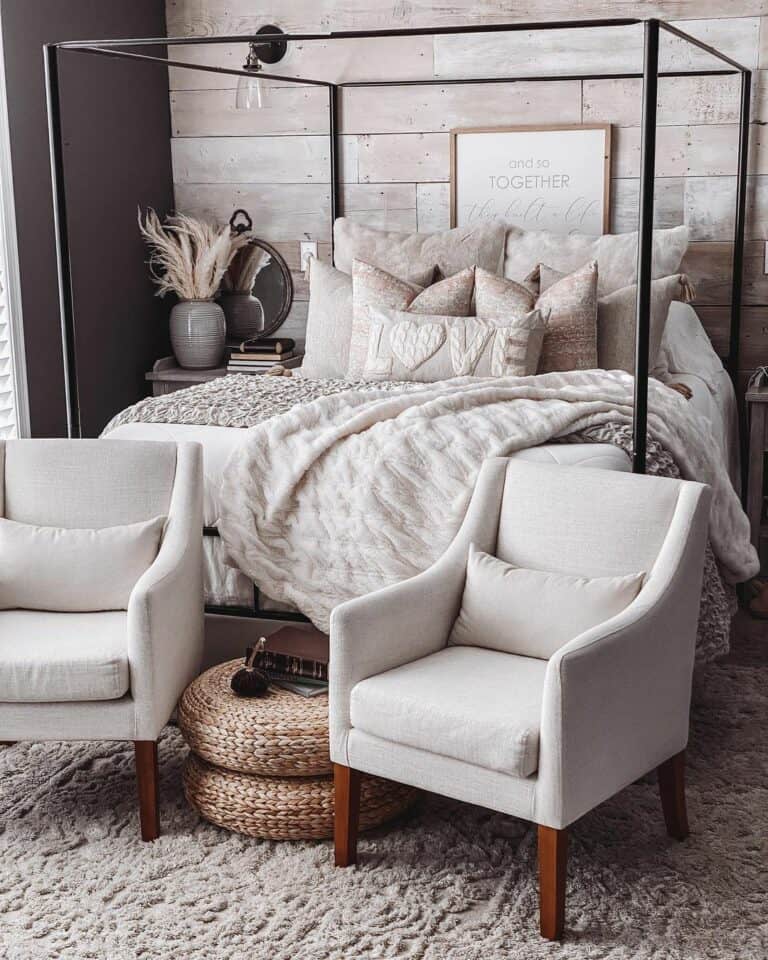 Rustic Meets Modern Bedroom Sitting Area