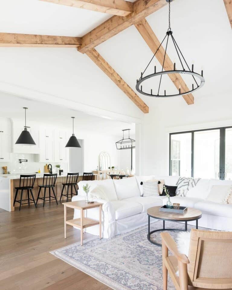 Rustic Modern Open-Concept Living Room