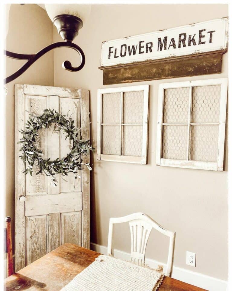 Rustic Small Corner with Farmhouse Door