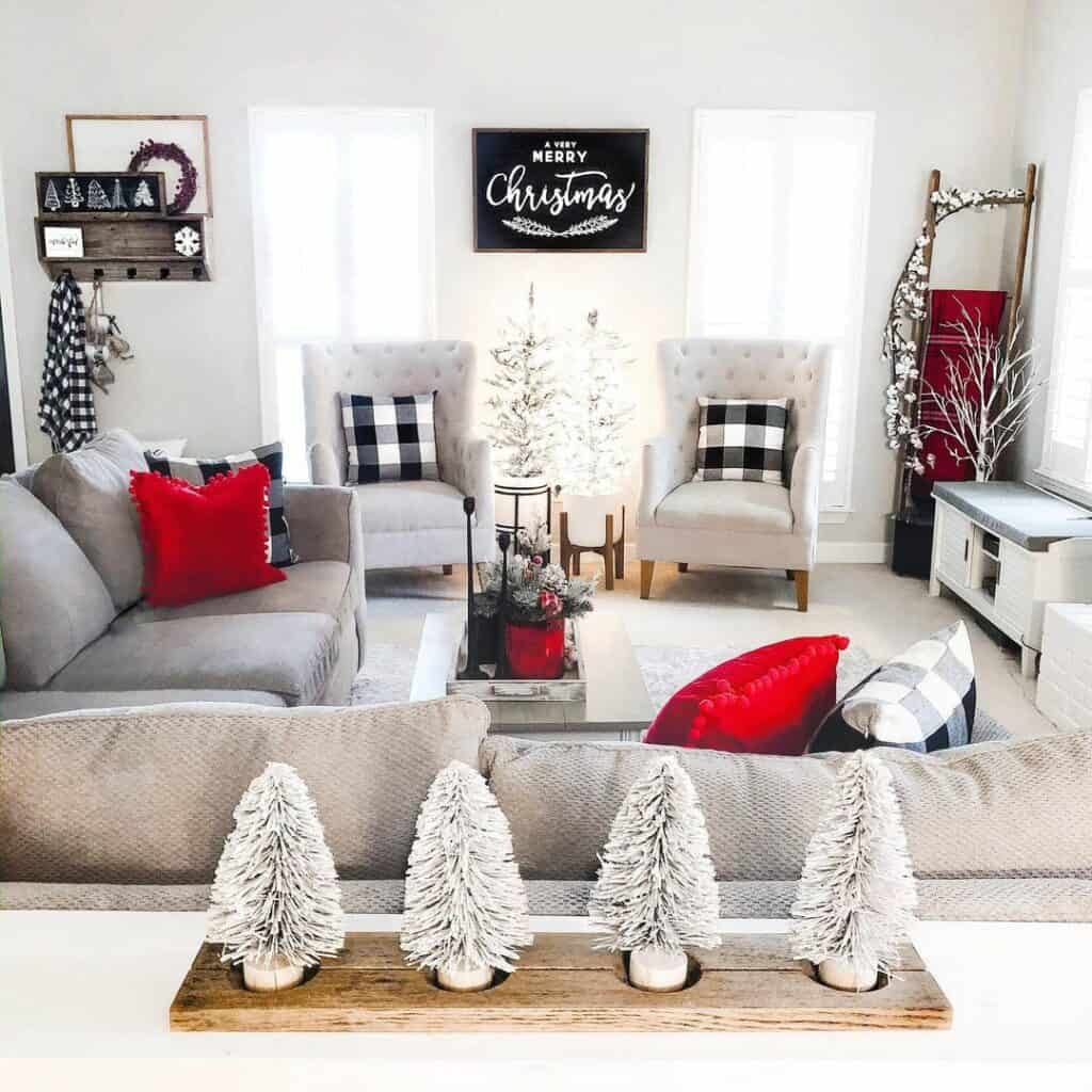 Seasonal Red Accent Living Room Décor