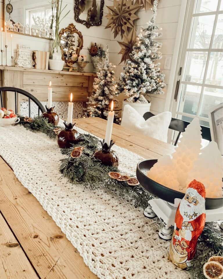Shiplap Dining Room with Vintage Mirrors