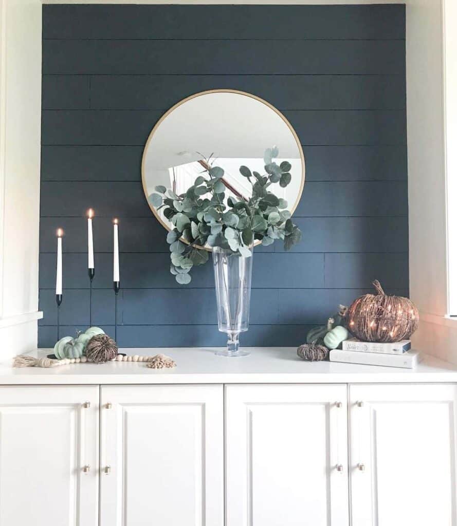Shiplap Navy Blue Accent Wall