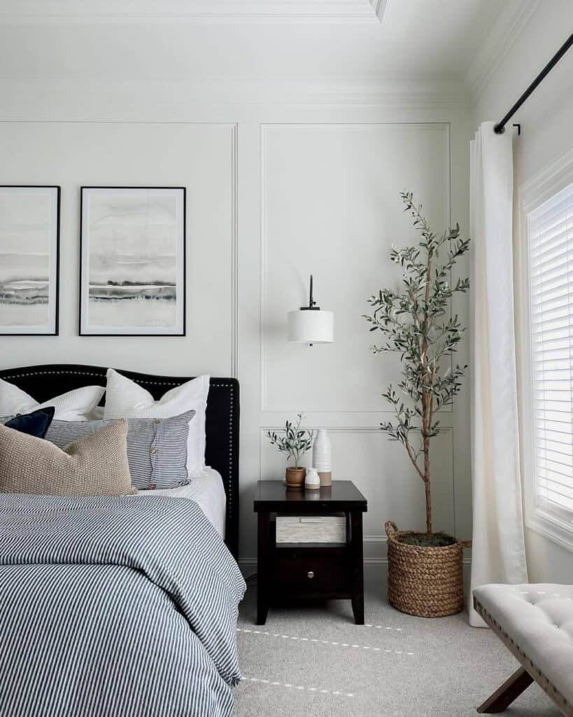 Simple Bedroom Décor Using Plants and End Tables