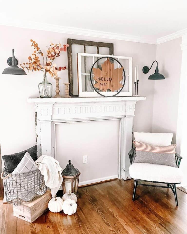 Simple and Bright Faux Fireplace