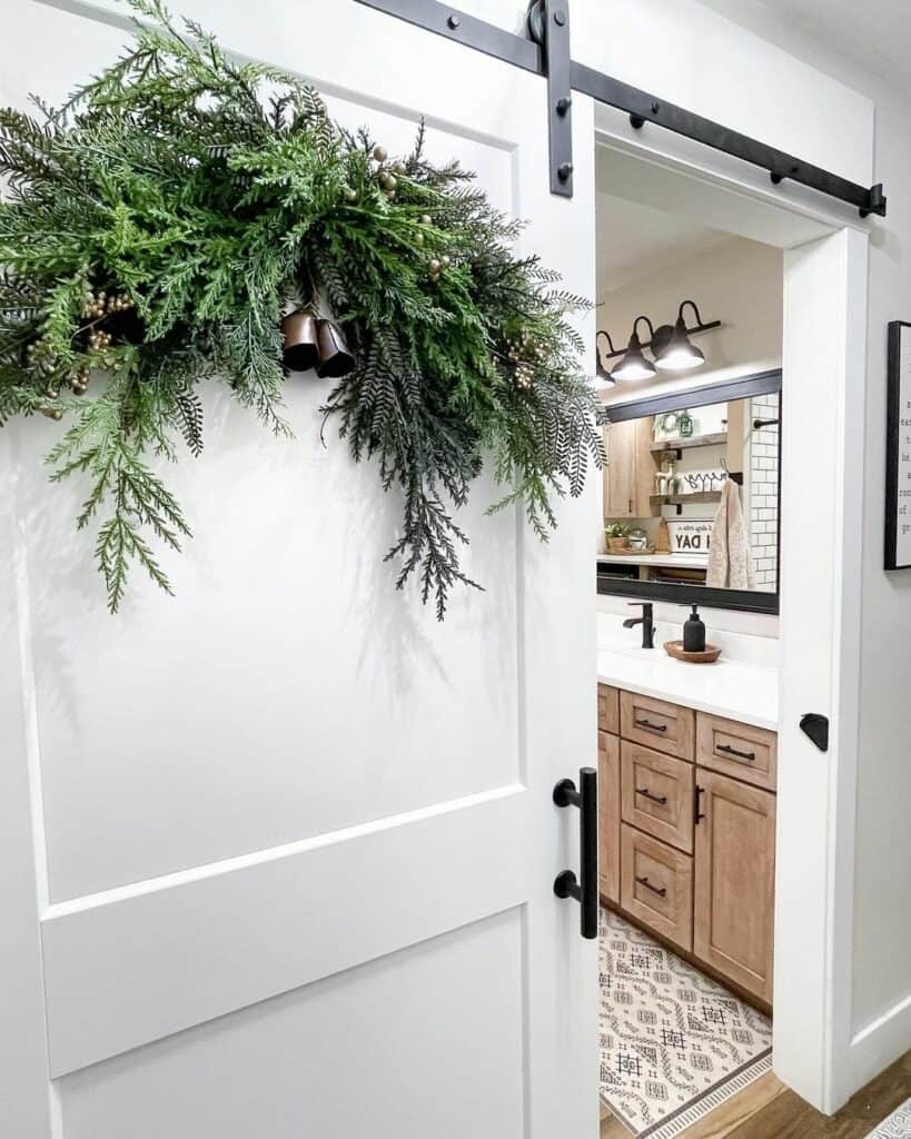 Sliding Barn Door as Bathroom Entrance