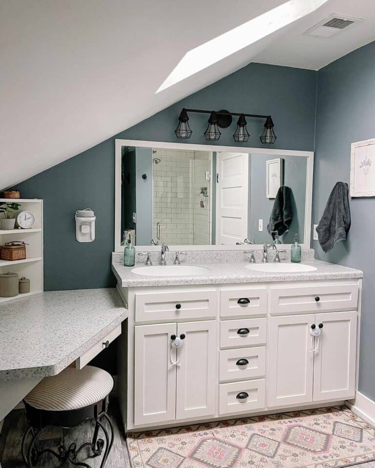 Sloped Ceiling Bathroom with Neutral Palette