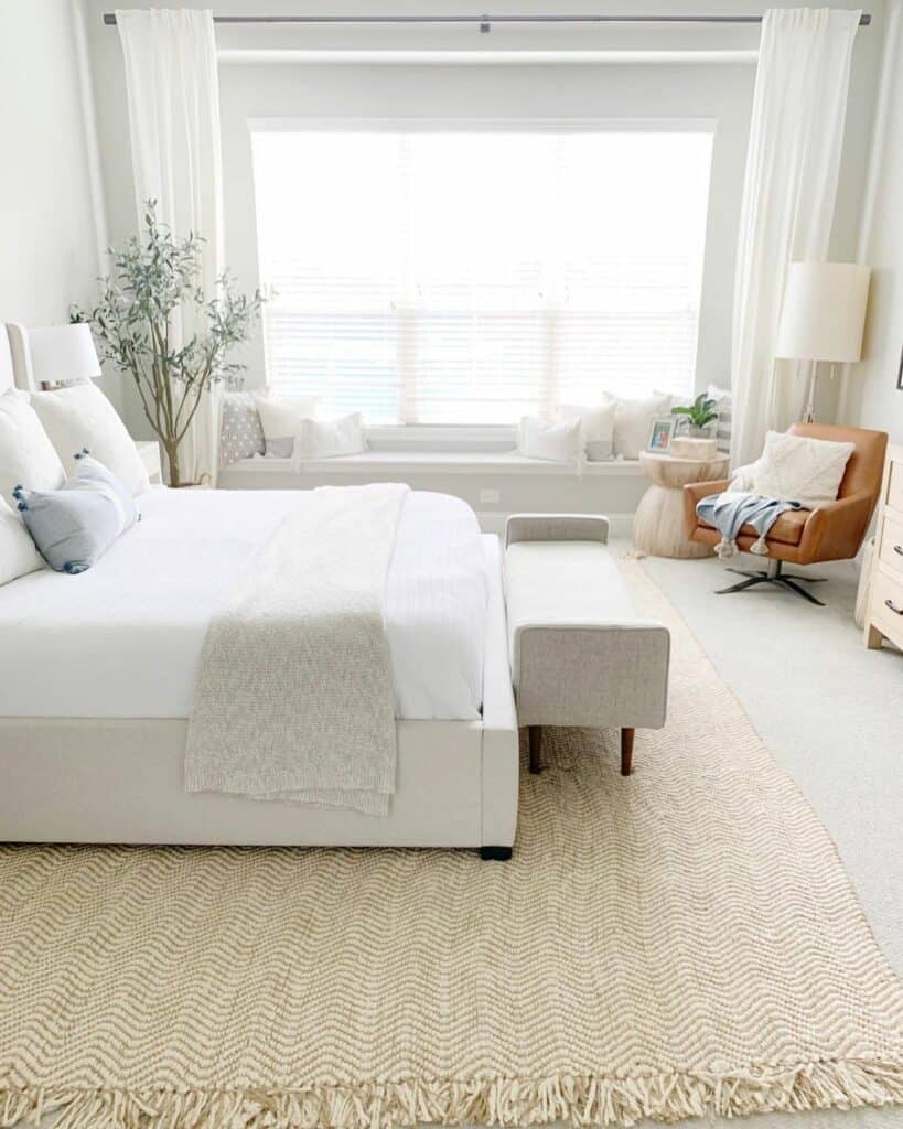Small Bedroom Seating Area with Leather Chair
