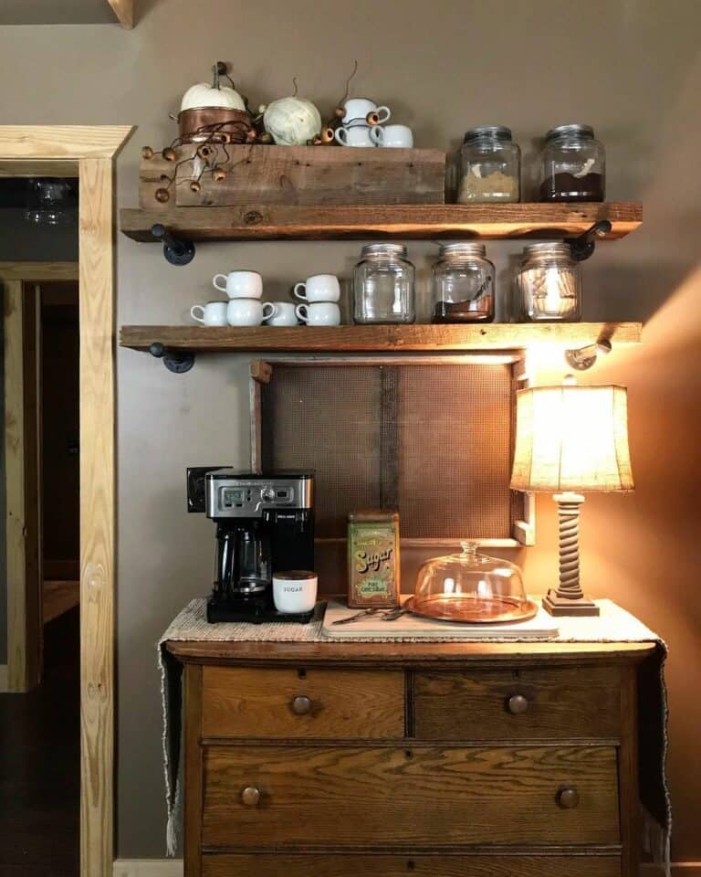 Small Coffee Bar for a Woodsy Country Home