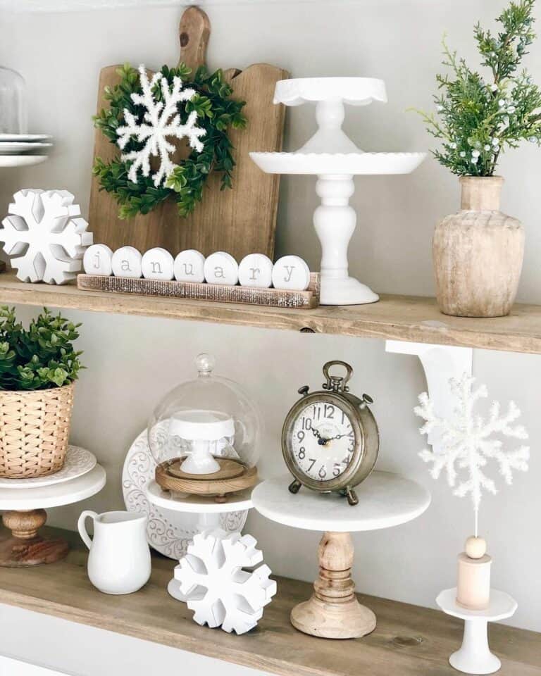Snowflake Floating Shelf Decorations