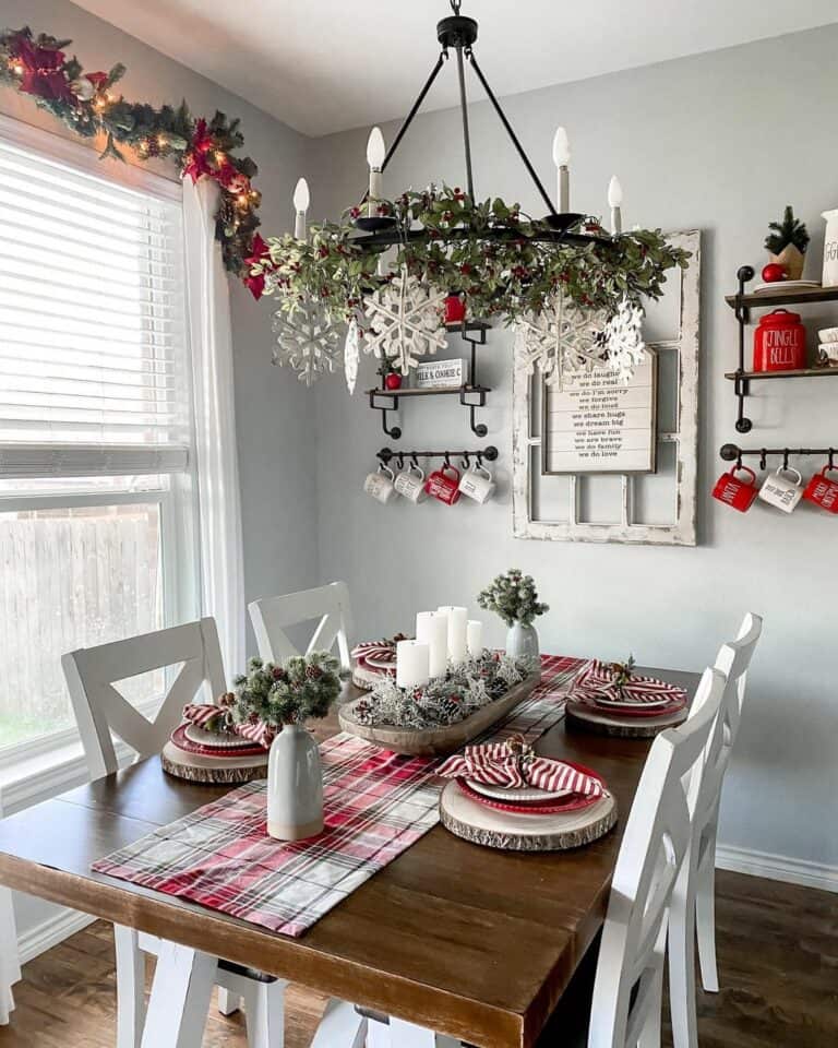 Snowflake Ornaments as Christmas Chandelier Decorations