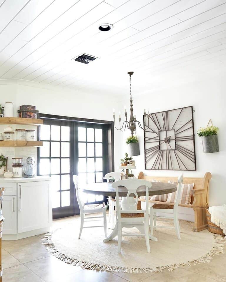 Snug Breakfast Nook with Wooden Bench