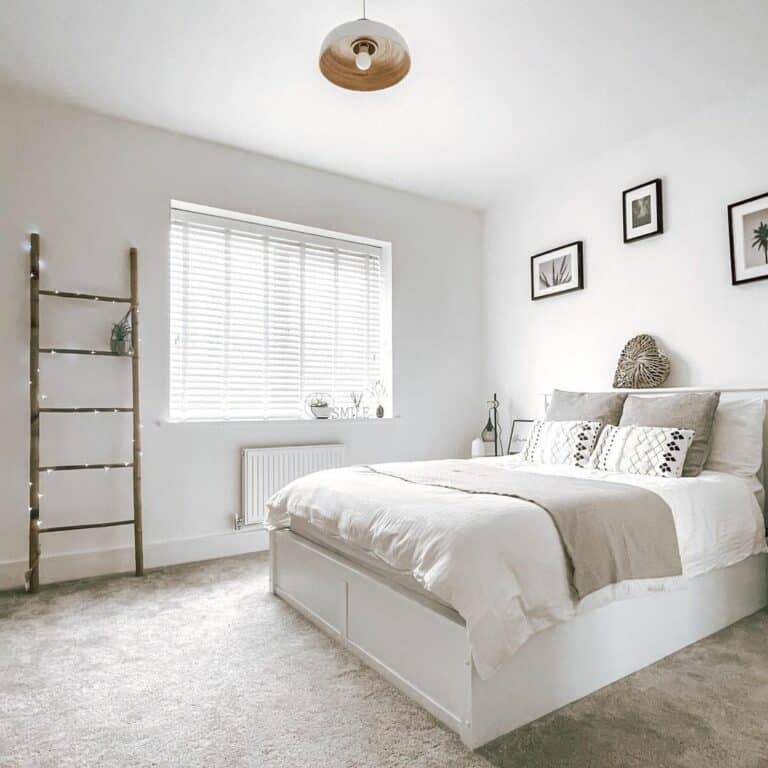 Soft Beige-Colored Carpet in Neutral Bedroom