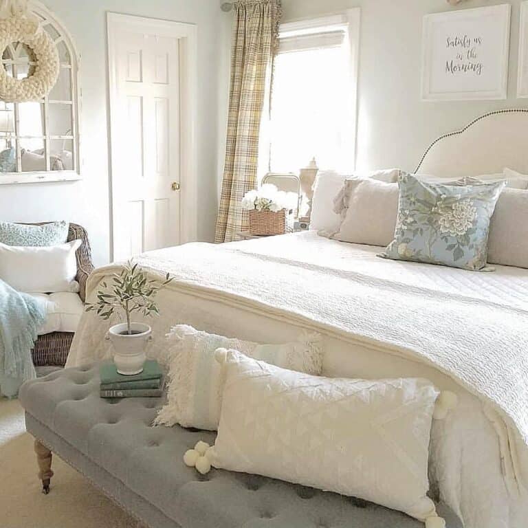 Soft Blue and Creamy Taupe Primary Bedroom