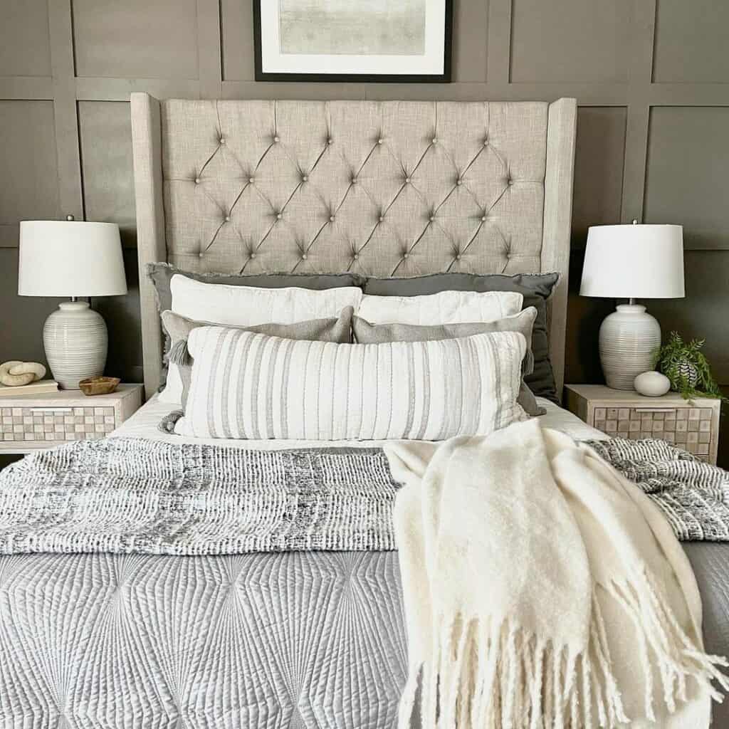 Sophisticated Grey Patterned Bedroom