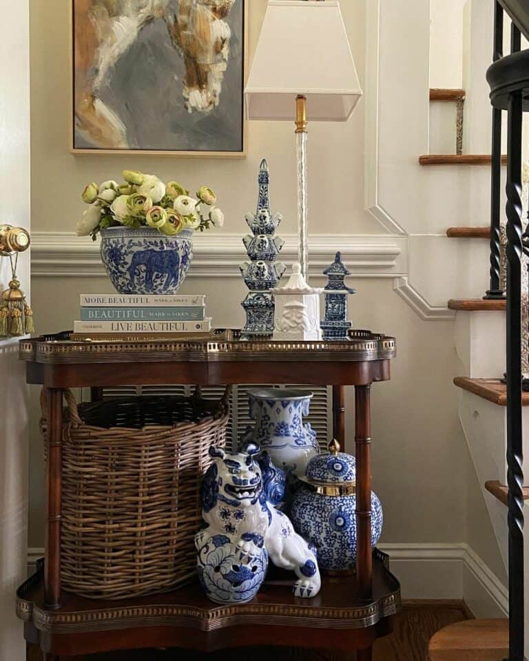 Staircase Side Table Porcelain Collection