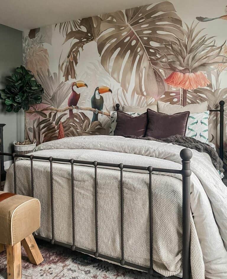 Statement Tropical Accent Wallpaper