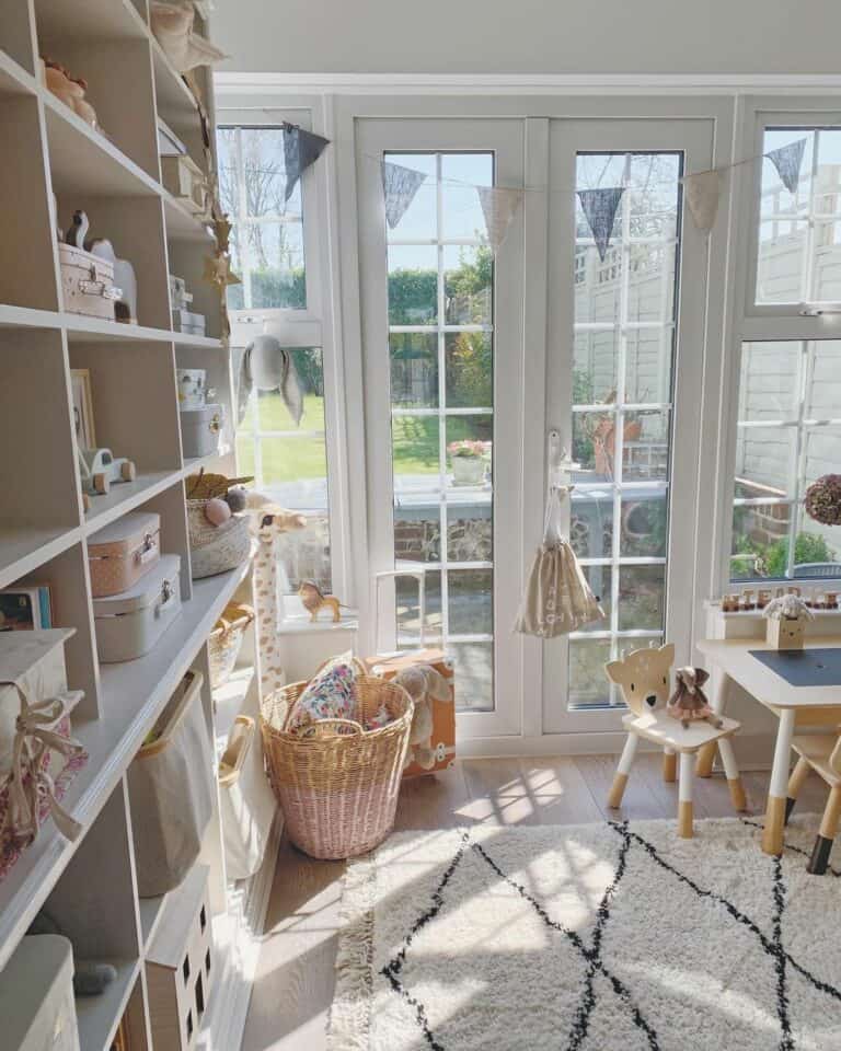 Storage and Organization Ideas for a Farmhouse Playroom
