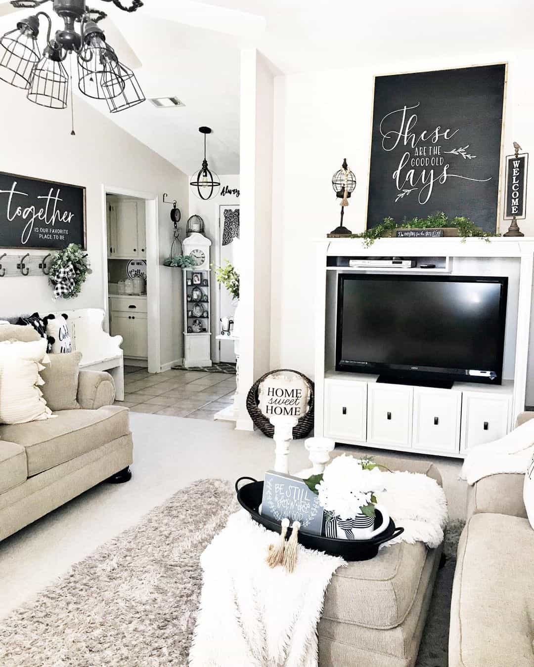 Stylish Monochromatic Family Room - Soul & Lane