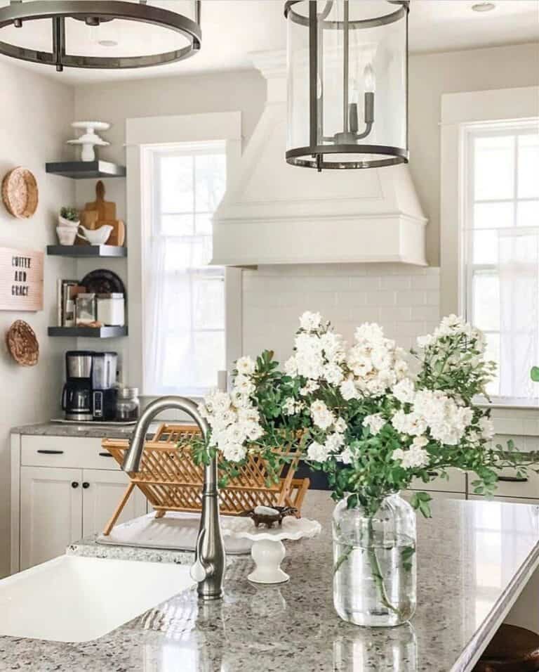 Subway Tile Between Kitchen Windows