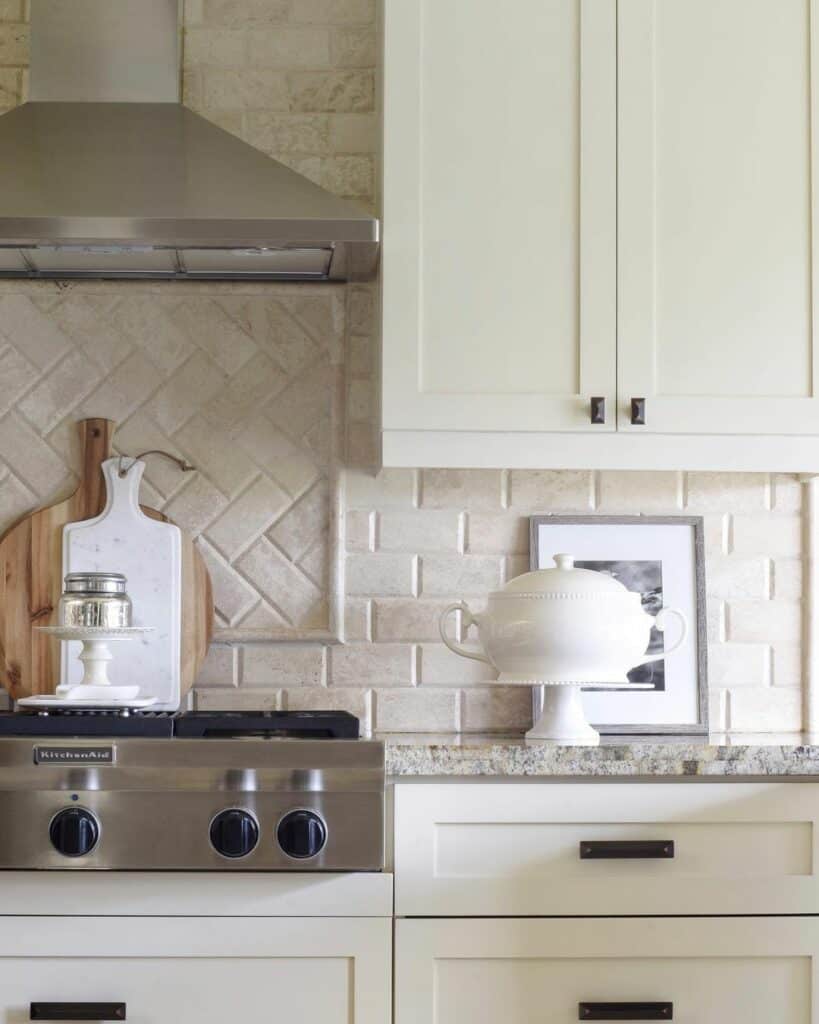 Subway Tile and Herringbone Tile Backsplash