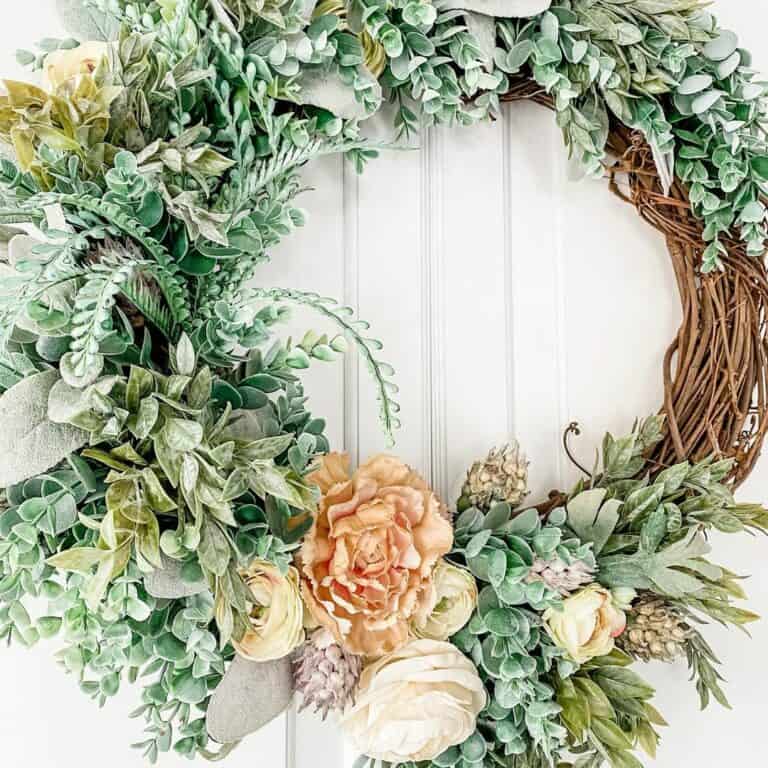 Summer Wreath with Foliage and Flowers