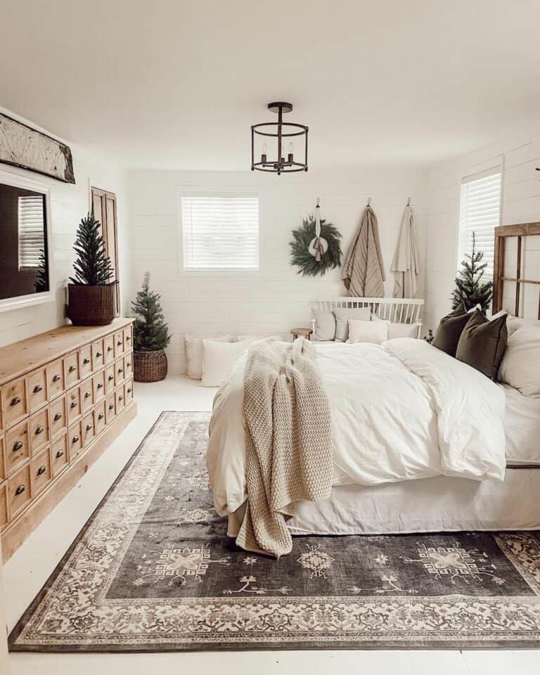 TV in Master Bedroom With Northwood Pine Décor