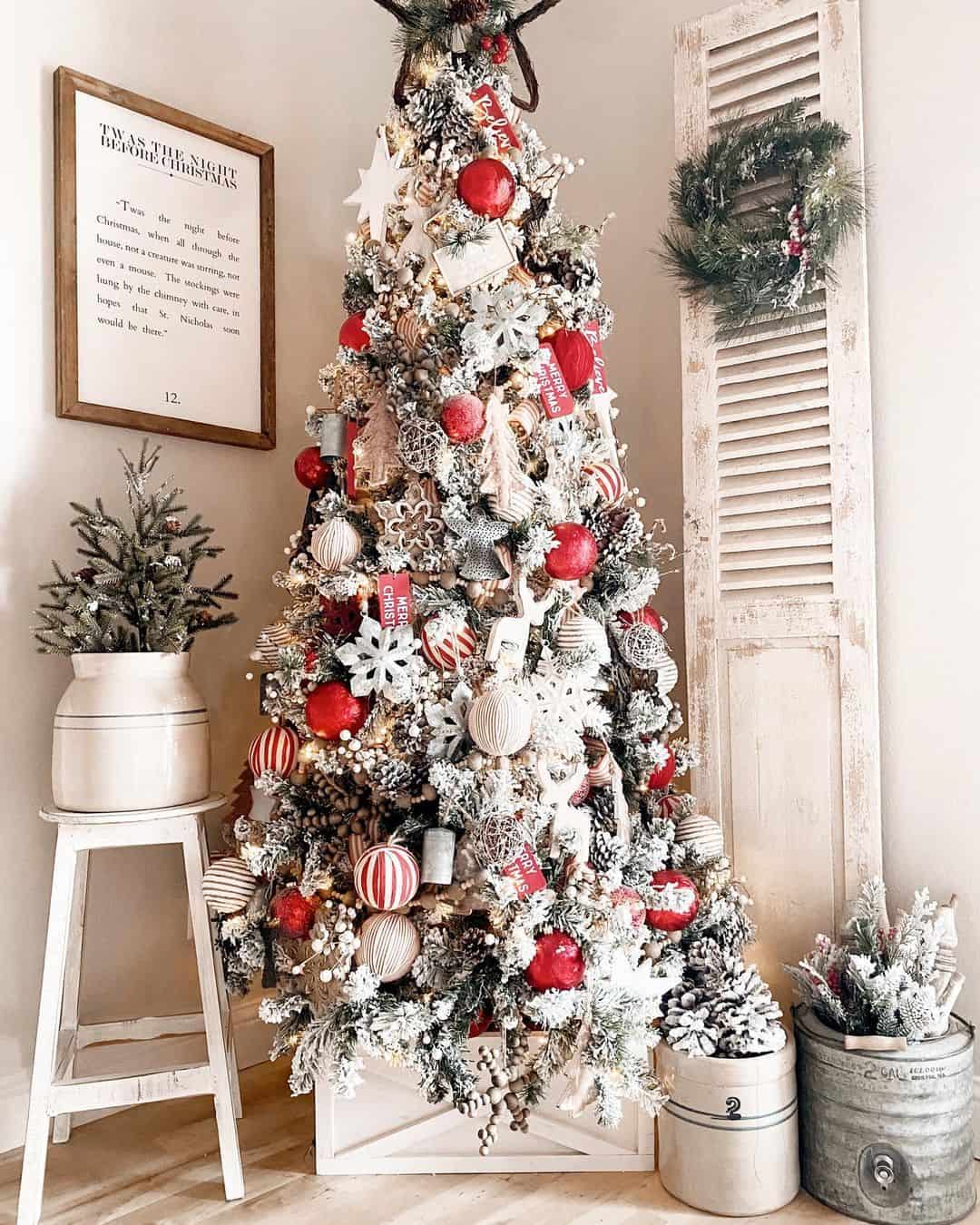 Tall White Tree in a White Christmas Tree Skirt Box Soul & Lane