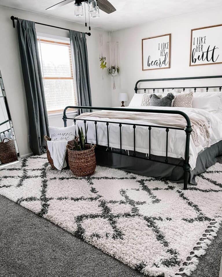 Thick Gray Carpet Idea for Master Bedroom