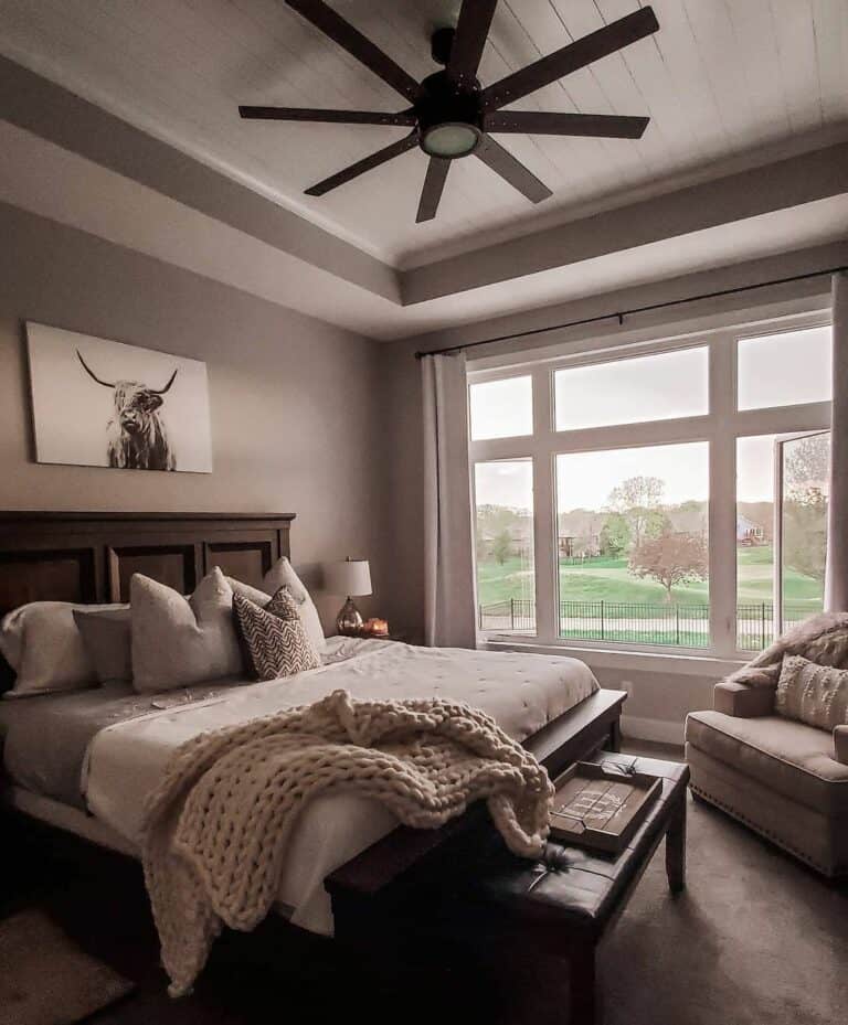Chunky knit throw on bed deals