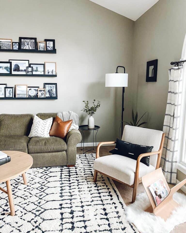Three Picture Ledges in a Natural Living Room