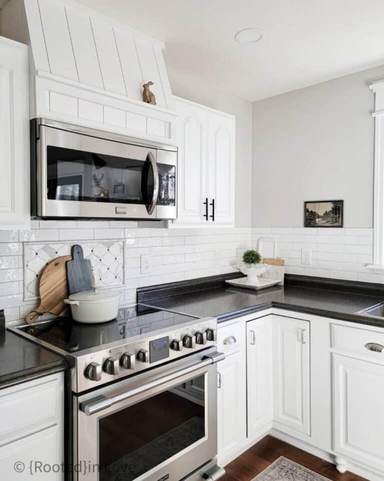 Tile Backsplash Behind Stainless Steel Stove