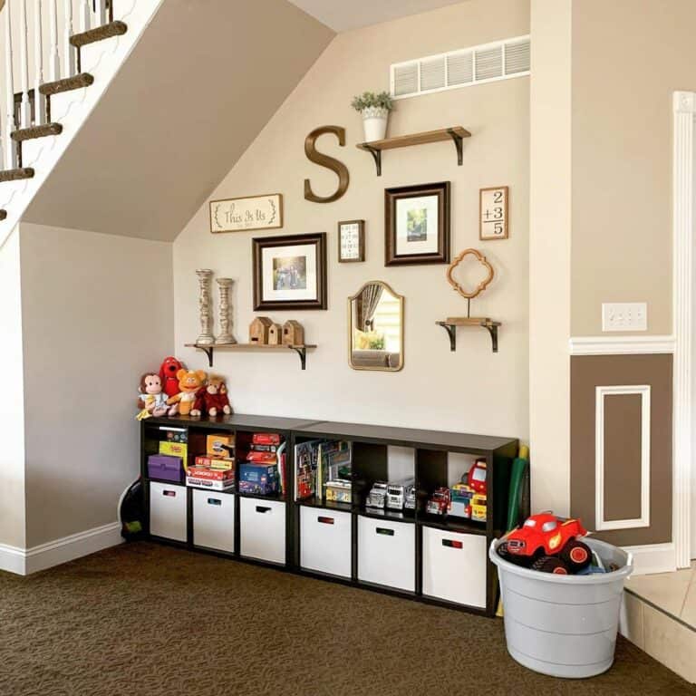 Toy Organization Ideas for Under Stairs Nook