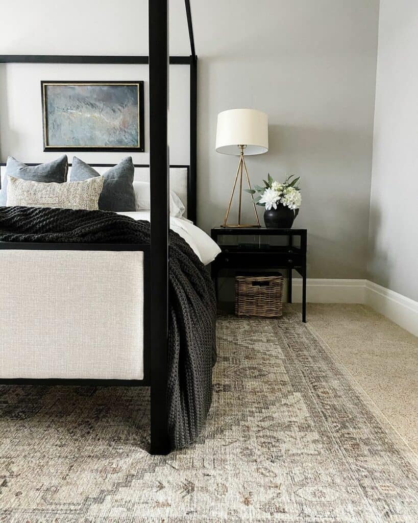 Transitional Bedroom Idea Black-Framed Bed