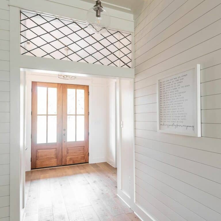 Transom Window in White Foyer