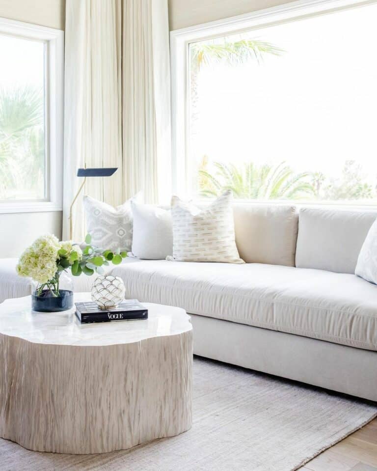 Tree Trunk Coffee Table in Modern Lounge